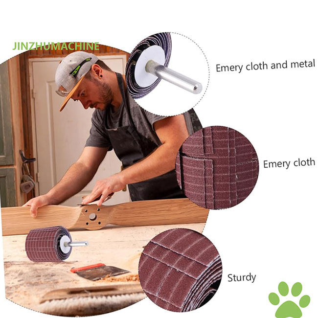 چرخ های فلپ بادوام مواد مصرفی پرداخت پارچه سنباده 250*50 میلی متر دانه 240 چرخ فلپ سیم ساینده برای سنگ زنی و پرداخت 8